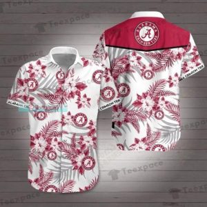 Alabama Crimson Tide Flower Circle Logo Hawaiian Shirt
