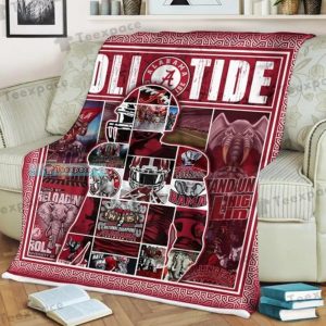 Alabama Crimson Tide Football Player Pattern Fleece Blanket