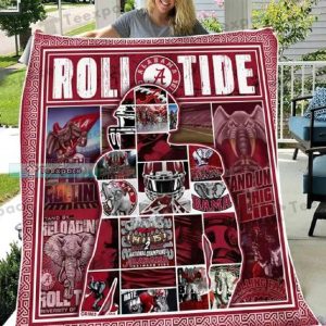 Alabama Crimson Tide Football Player Pattern Fleece Blanket