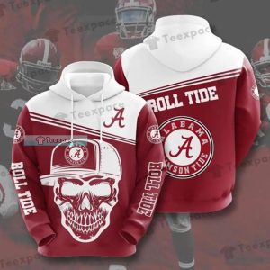 Alabama Crimson Tide Football Skull Hiphop Style Hoodie