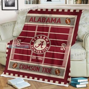 Alabama Crimson Tide Football Yard Pattern Fleece Blanket 1