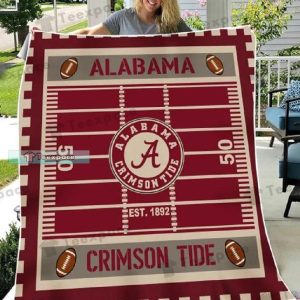 Alabama Crimson Tide Football Yard Pattern Fleece Blanket 2