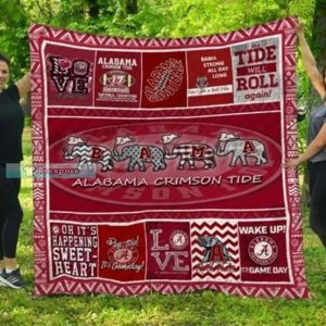 Alabama Crimson Tide Four Elephants Plush Blanket 1