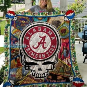 Alabama Crimson Tide Grateful Dead Logo Sherpa Blanket