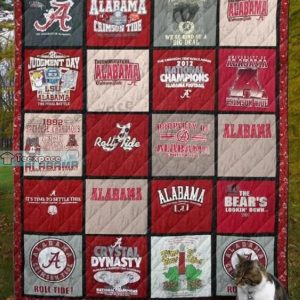 Alabama Crimson Tide Letter Square Pattern Fleece Blanket