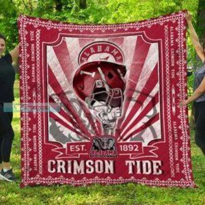 Alabama Crimson Tide Raising Helmet Throw Blanket
