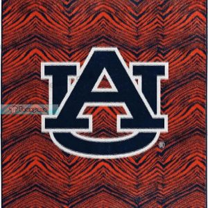 Auburn Tigers Arrow Stripes Pattern Sherpa Blanket