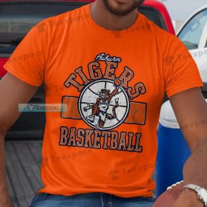 Auburn Tigers Basketball Mascot Pattern Shirt