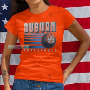 Auburn Tigers Basketball Stripes Texture T Shirt Womens