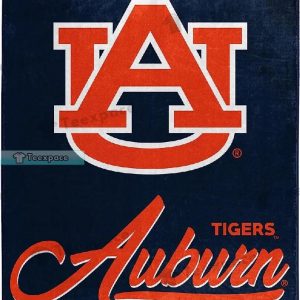 Auburn Tigers Big Letter Logo Texture Fleece Blanket