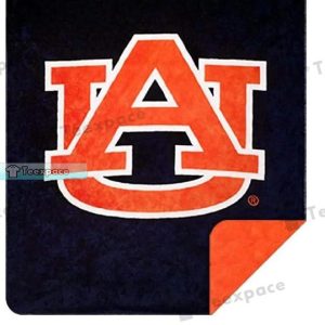 Auburn Tigers Big Letter Logo Texture Sherpa Blanket