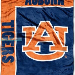 Auburn Tigers Big Logo Pattern Throw Blanket