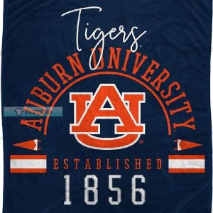 Auburn Tigers Circle Letter Pattern Sherpa Blanket