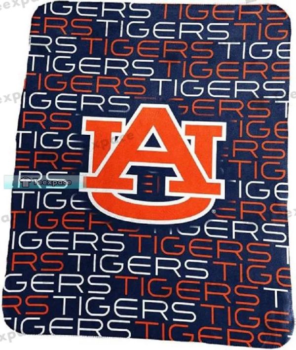 Auburn Tigers Logo Letter Print Pattern Throw Blanket
