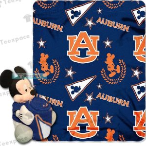 Auburn Tigers Mickey Star Pattern Sherpa Blanket