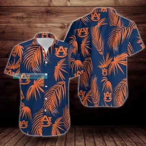 Auburn Tigers Palm Leaf Texture Hawaiian Shirt