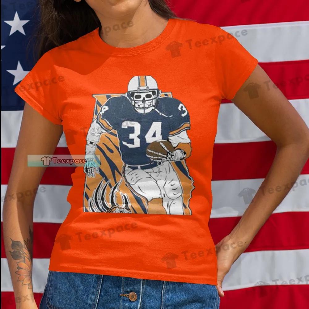 Auburn Tigers Skull Player Foodball T Shirt Womens