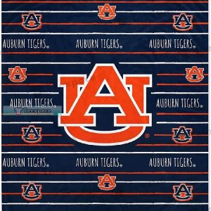 Auburn Tigers Stripes Logo Letter Pattern Throw Blanket 1