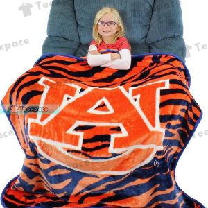 Auburn Tigers Stripes Texture Throw Blanket 2