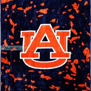 Auburn Tigers Throw Brush Texture Fuzzy Blanket
