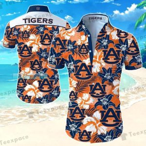 Auburn Tigers Tropical Flower Summer Hawaii Shirt 1
