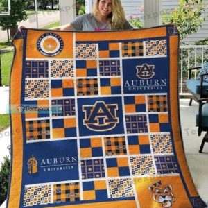 Auburn Tigers University Square Texture Throw Blanket