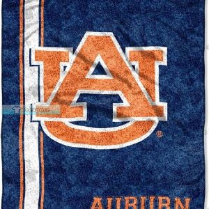 Auburn Tigers Vertical Stripes Logo Pattern Plush Blanket 1