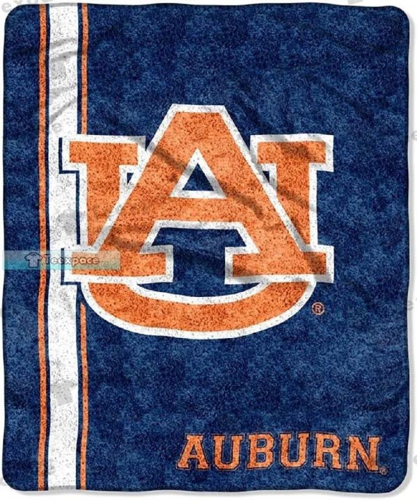 Auburn Tigers Vertical Stripes Logo Pattern Plush Blanket