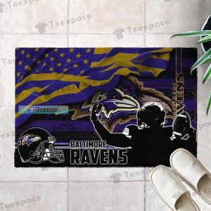 Baltimore Ravens American Flag Player Art Texture Doormat