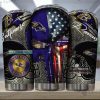 Baltimore Ravens American Skull Iron Pattern Tumbler