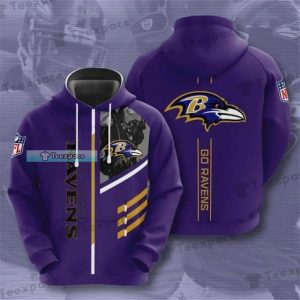 Baltimore Ravens Art Player Stripes Texture Hoodie
