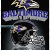 Baltimore Ravens Big Logo Helmet Texture Fleece Blanket