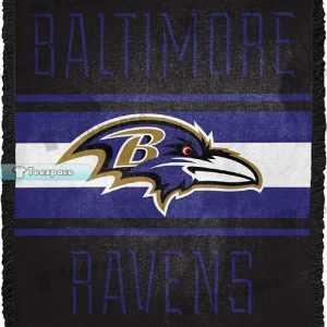 Baltimore Ravens Blur Letter Stripes Texture Woven Blanket