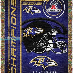 Baltimore Ravens Champions Pattern Woven Blanket