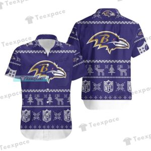 Baltimore Ravens Christmas Pattern Hawaiian Shirt