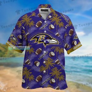 Baltimore Ravens Coconut Rugby Ball Texture Hawaii Shirt