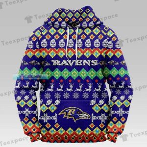 Baltimore Ravens Colorful Christmas Hoodie 1