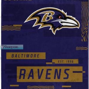 Baltimore Ravens Curved Square Letter Print Fuzzy Blanket 1