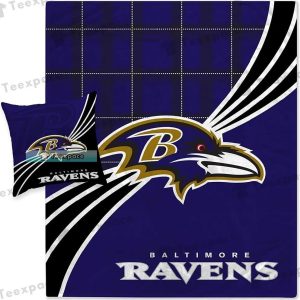 Baltimore Ravens Curved Square Pattern Fleece Blanket