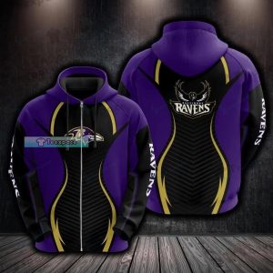 Baltimore Ravens Curved Stack Arrow Texture Hoodie