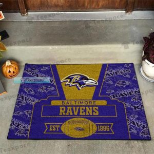 Baltimore Ravens EST 1996 Logo Pattern Doormat