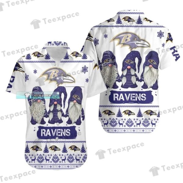 Baltimore Ravens Gnomes Christmas Hawaiian Shirt