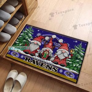 Baltimore Ravens Gnomies Christmas Doormat 3