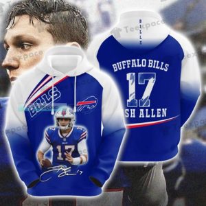 Buffalo Bills #17 Josh Allen Go Bills Pullover 3D Hoodie