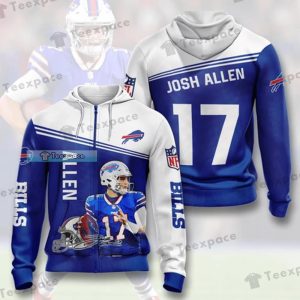 Buffalo Bills #17 Josh Allen Signature Pullover 3D Hoodie