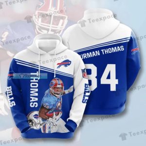 Buffalo Bills #34 Thurman Thomas Signature Pullover 3D Hoodie