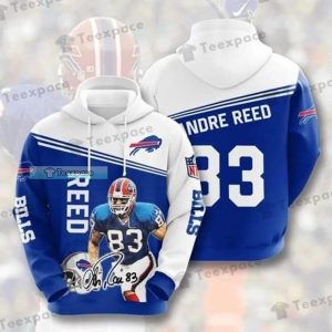 Buffalo Bills #83 Andre Reed Signature Pullover 3D Hoodie