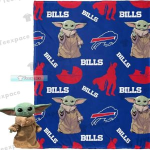 Buffalo Bills Baby Yoda Soft Fleece Blanket 1