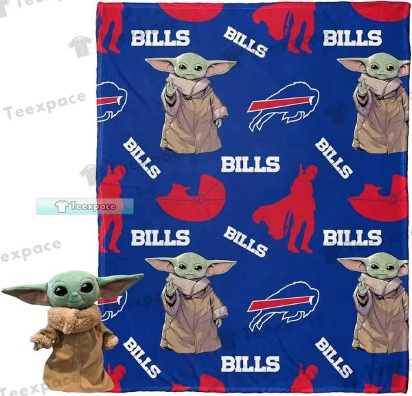 Buffalo Bills Baby Yoda Soft Fleece Blanket