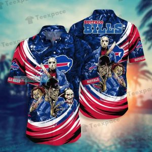 Buffalo Bills Chucky-Jason-Freddy-Jigsaw Halloween Hawaiian Shirt